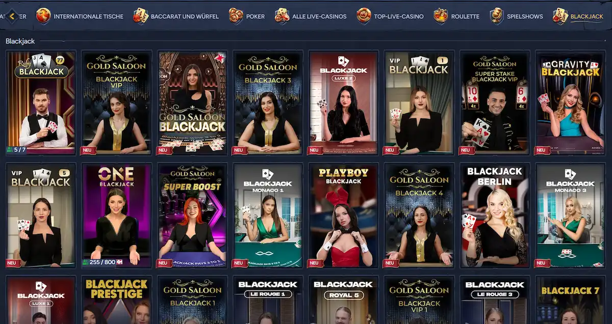 Betwarts Blackjack Tisch