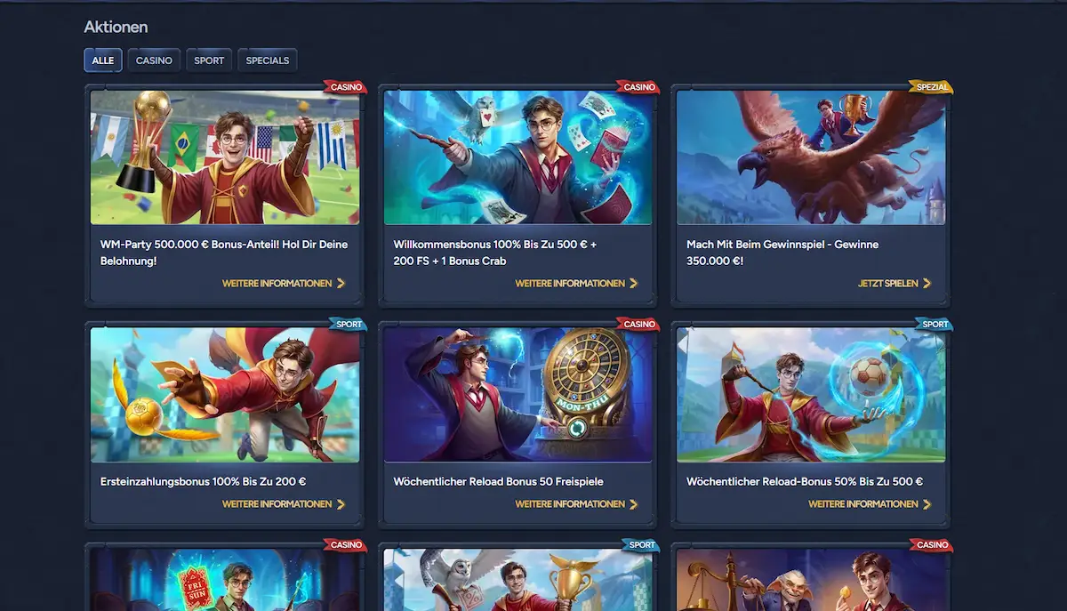Betwarts Willkommensbonus Übersicht